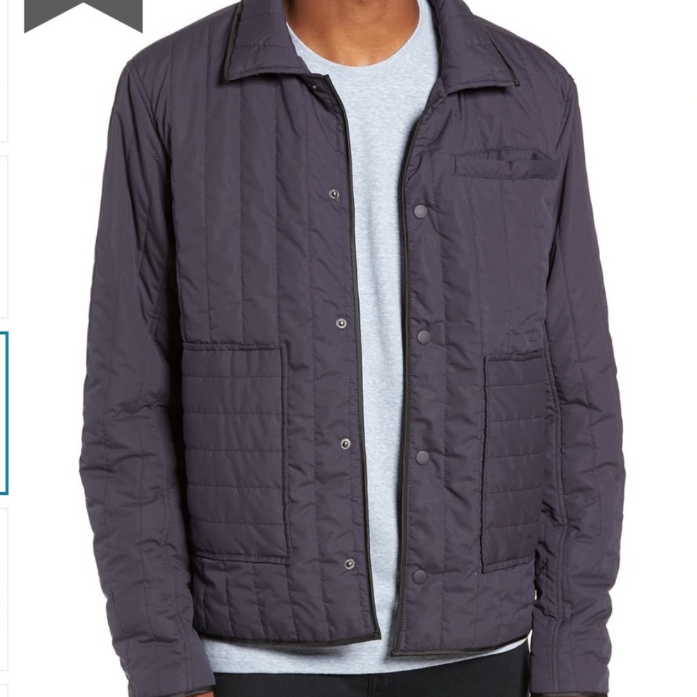 The Rail Quilted Nylon Trucker Jacket - Navy Charc